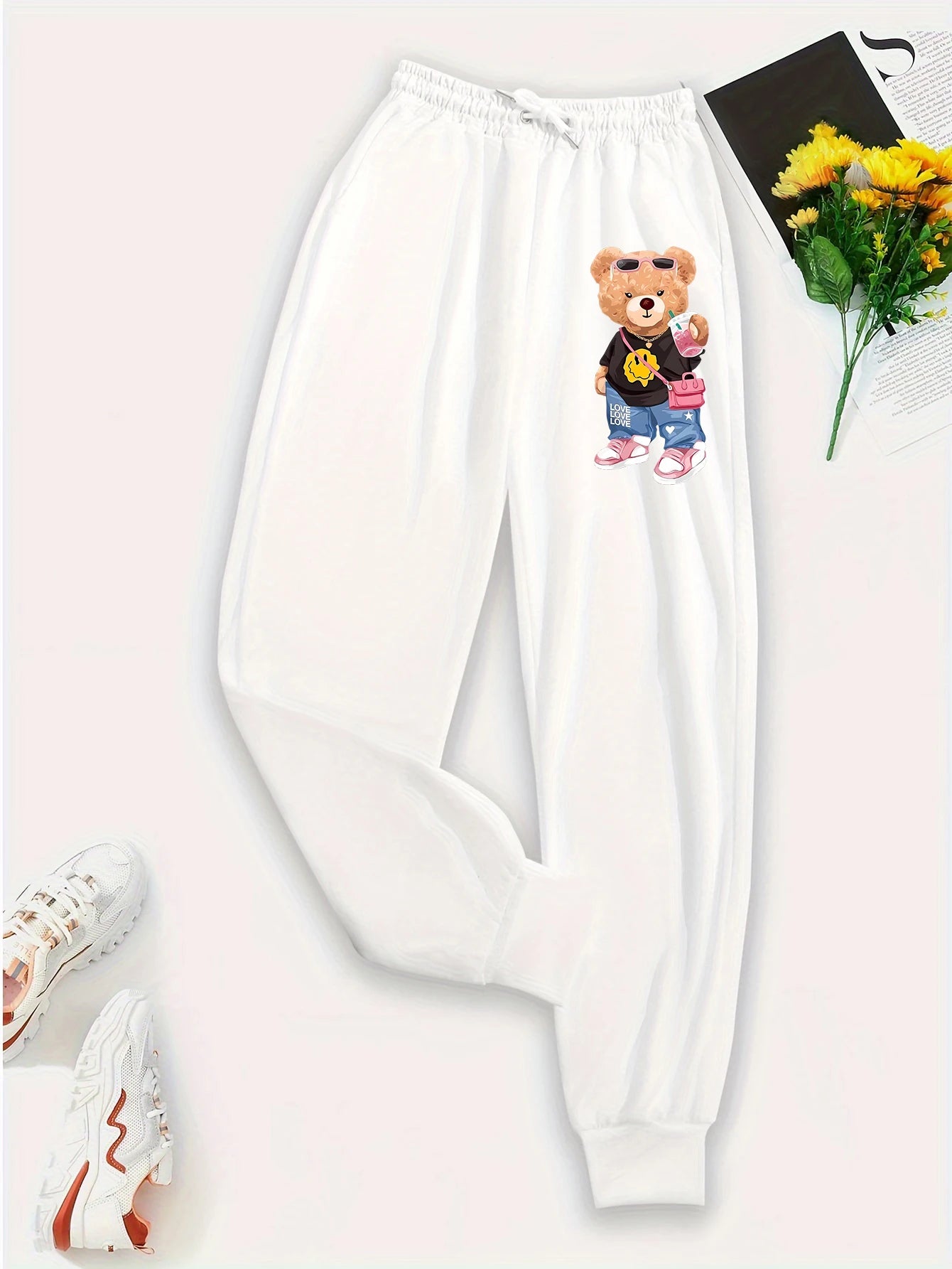 Loose fashion drawstring pockets sweatpants
