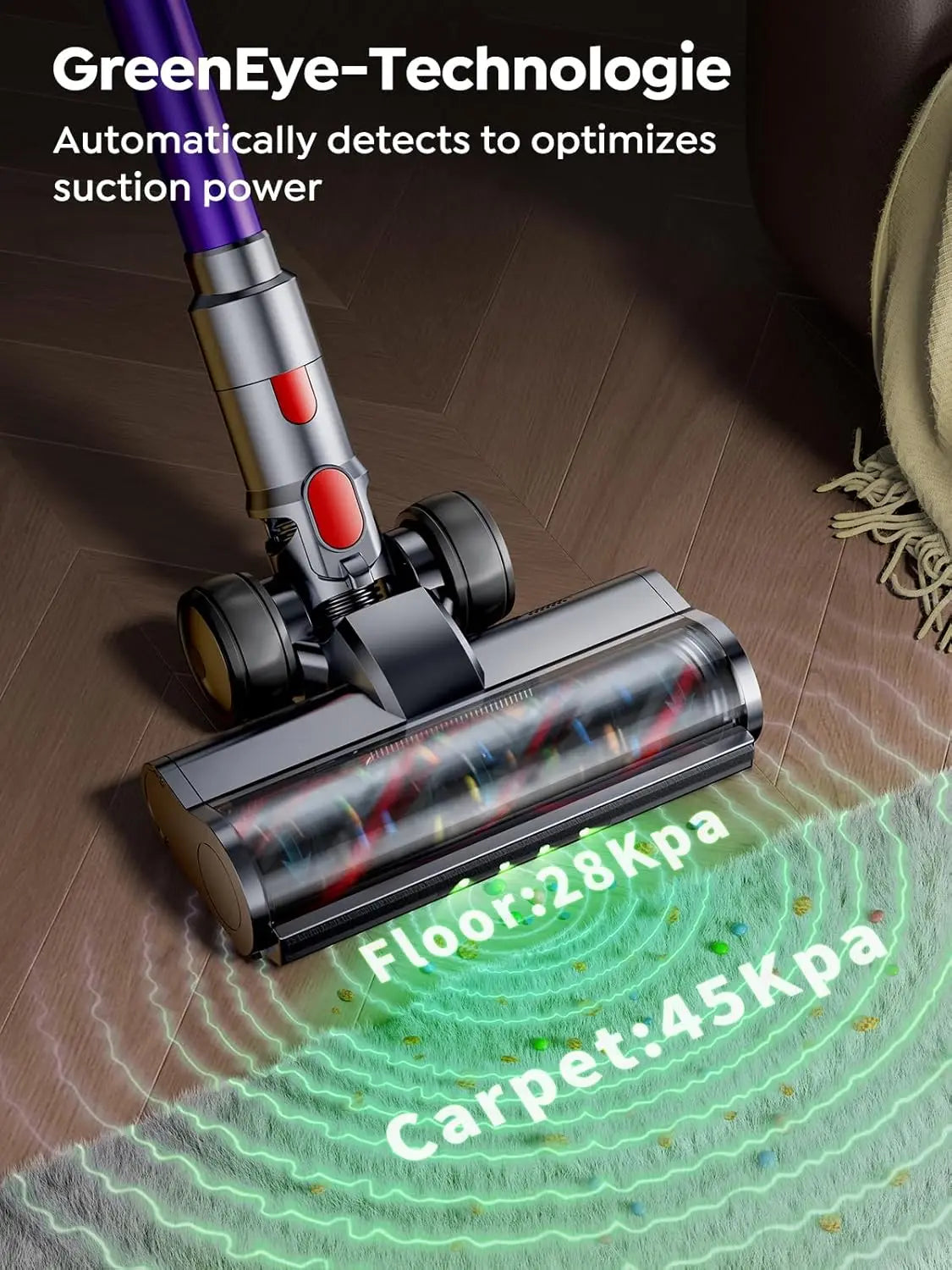 Cordless vacuum cleaner with touch screen