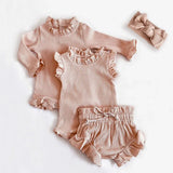 Cotton Ruffle Newborn Girl Clothes Set