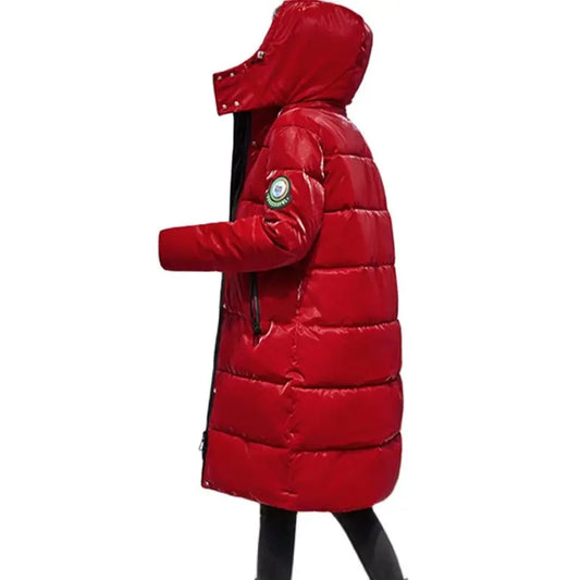 Women's long puffer loose waterproof coat