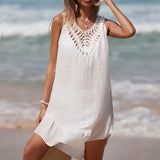 Hollow Out Crochet Splicing Beach Dress