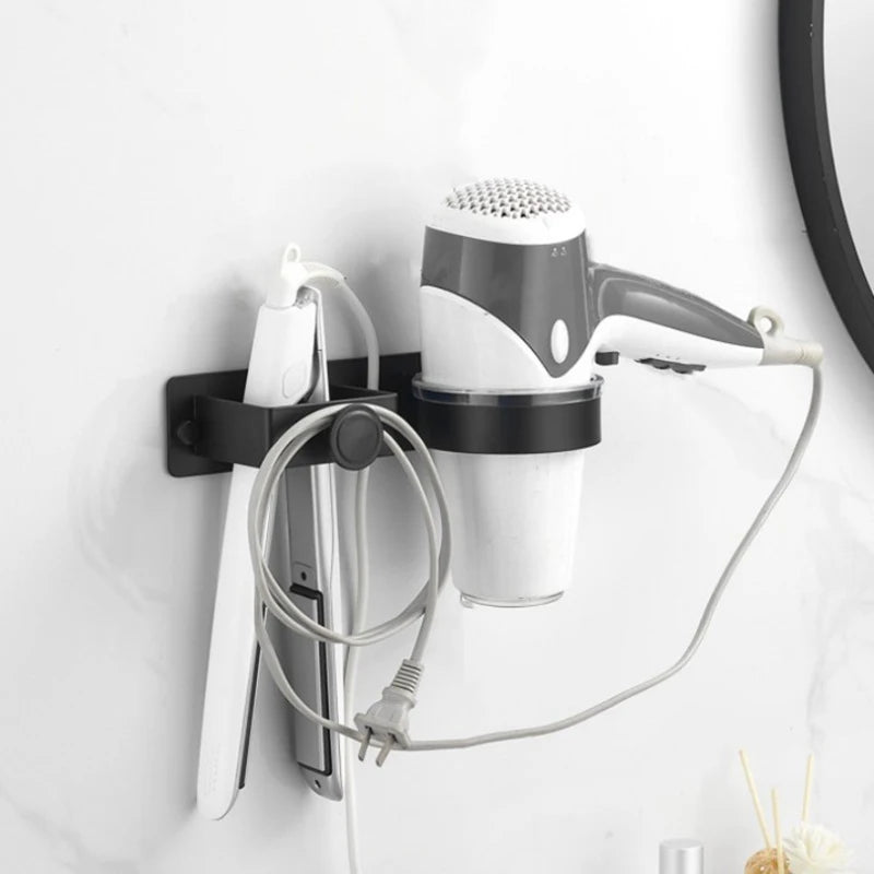 Wall Mounted Hair Dryer Storage Rack