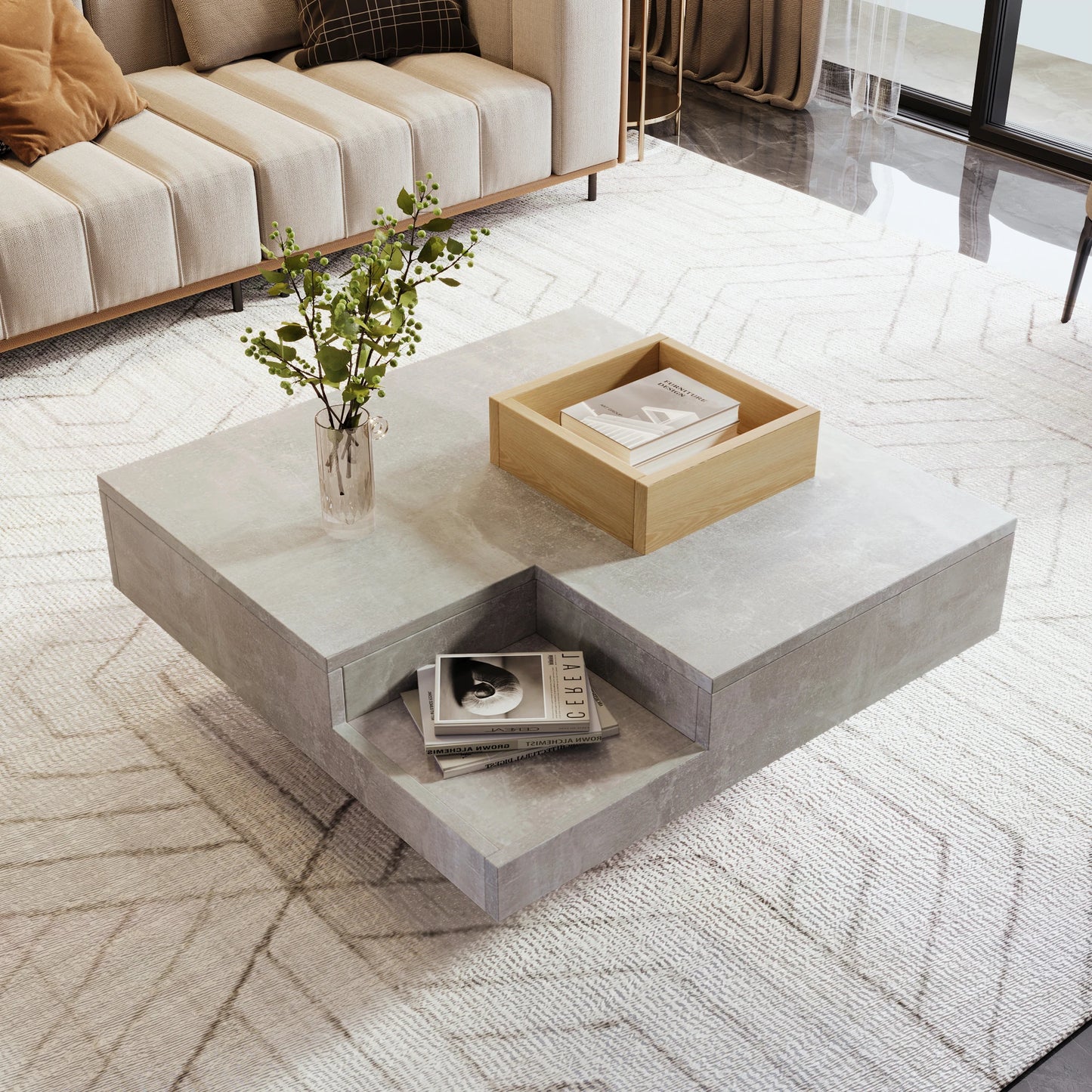 Side table with removable storage box