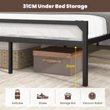 Industrial Metal Platform King Bed Frame