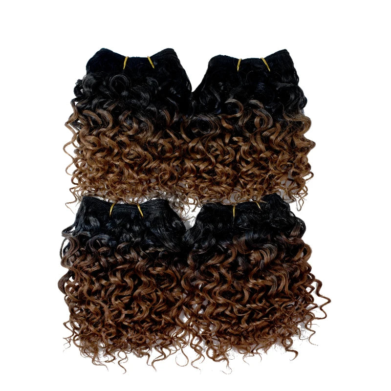 Synthetic Hair Weaving Honey Blonde Hair Extensions