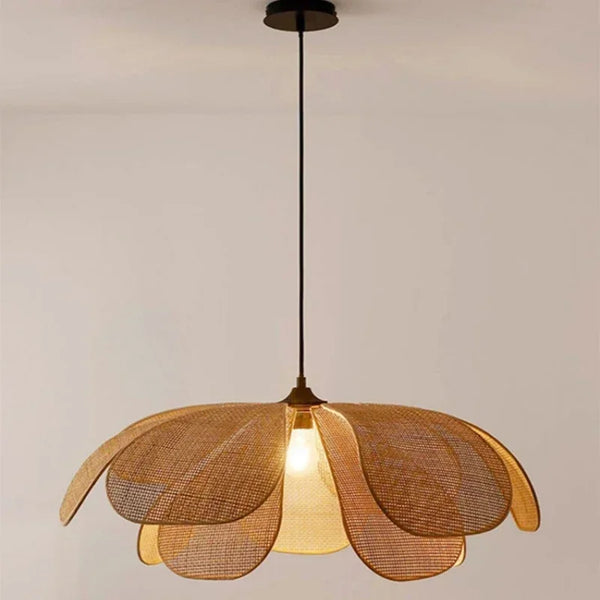 Weaving Petal Willow LED Chandelier Rattan Penant Lamp