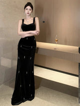 Elegant Velvet Long Dress