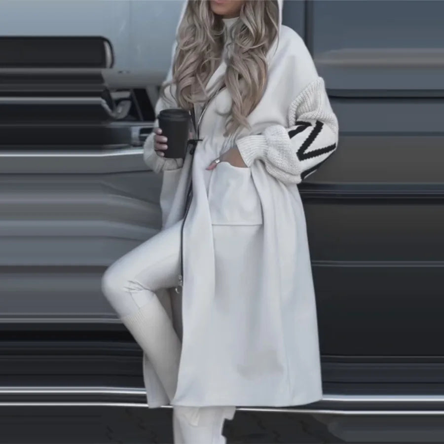Casual patchwork long coat