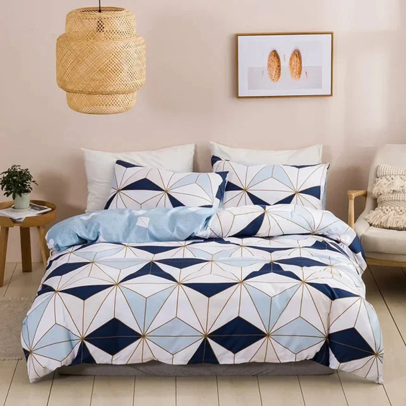 Soft and Comfortable Geometric Print Queen Bedding Set