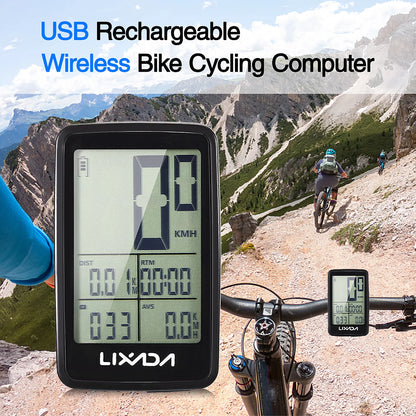 Usb rechargeable wireless bike cycle computer