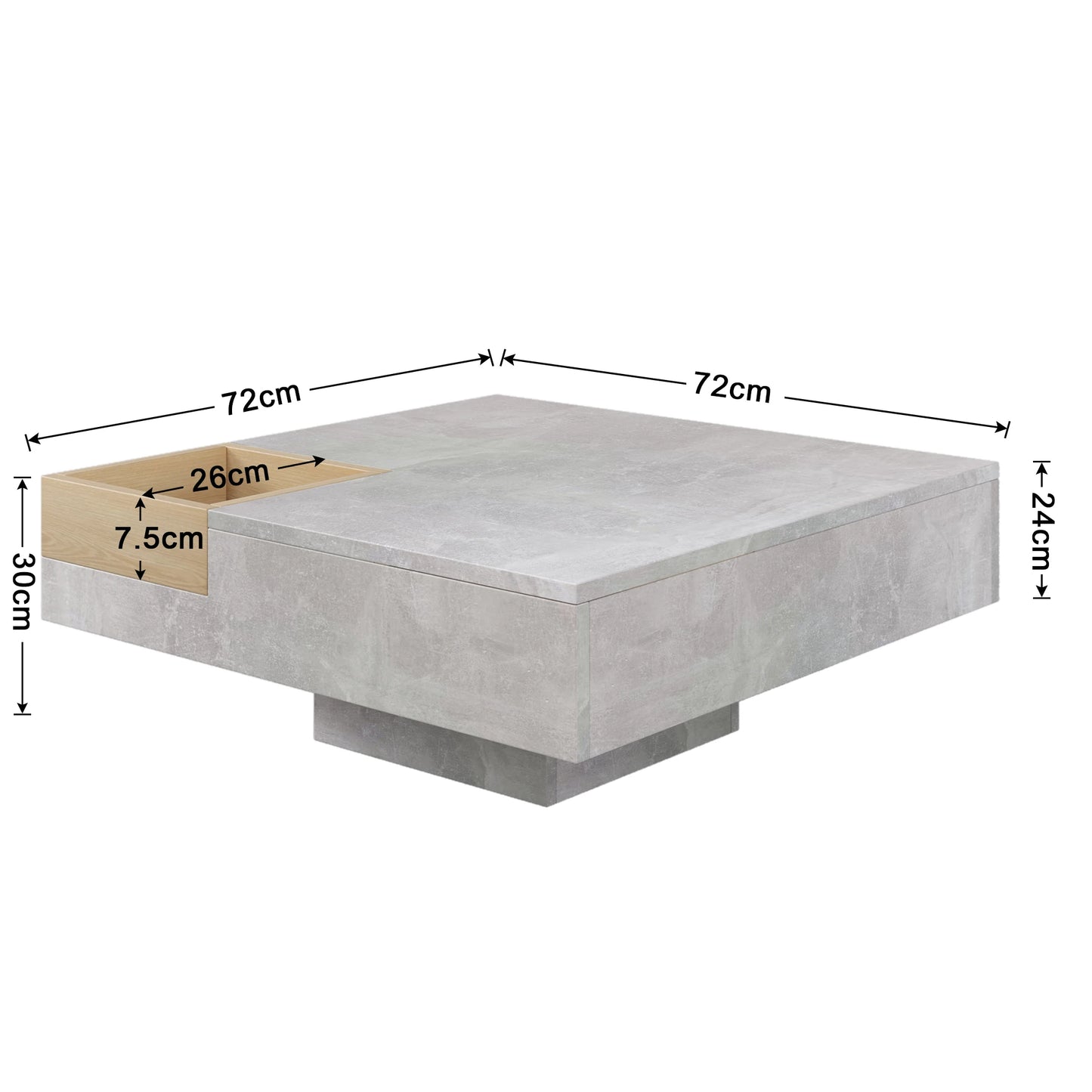 Side table with removable storage box