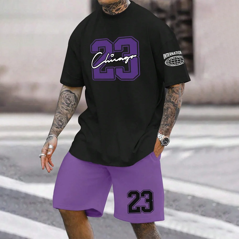 Loose digital print quick drying men's set