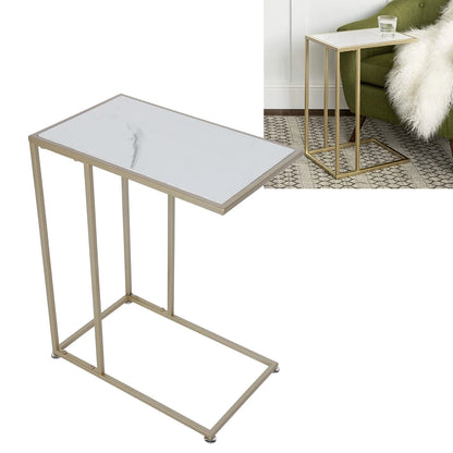 Modern open type side end c shape coffee table