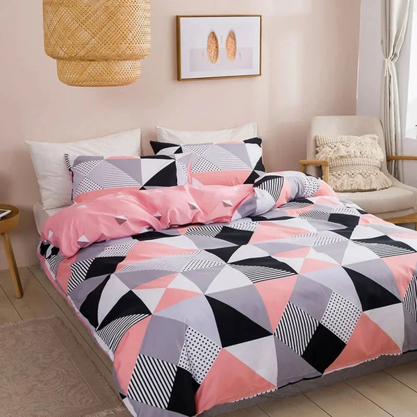 Soft and Comfortable Geometric Print Queen Bedding Set