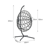 Woven Outdoor Egg Chair with Stand and Cushion