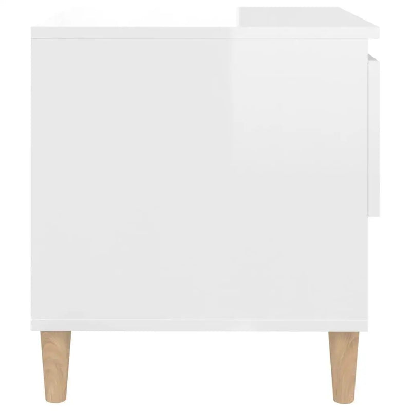 Modern High Gloss White Bedside Table