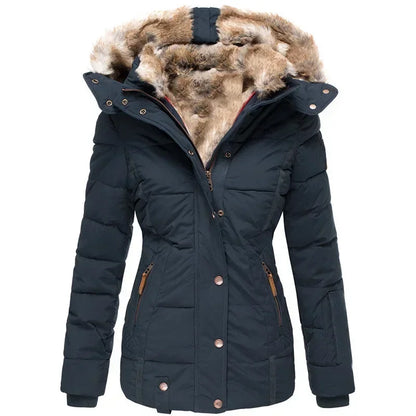 Winter warm wool collar cotton coat