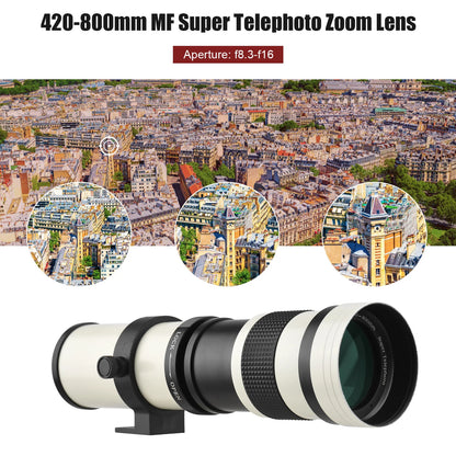 Camera mf super telephoto zoom lens