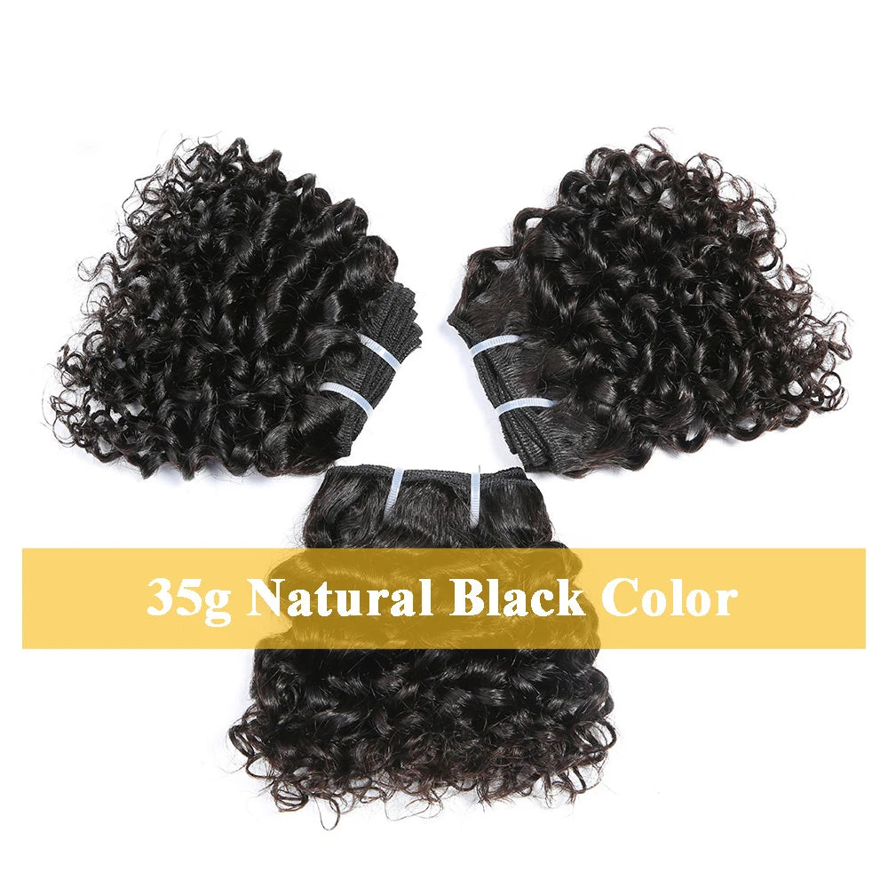 Short curly remy human hair extensions