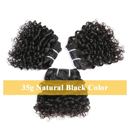 Short curly remy human hair extensions