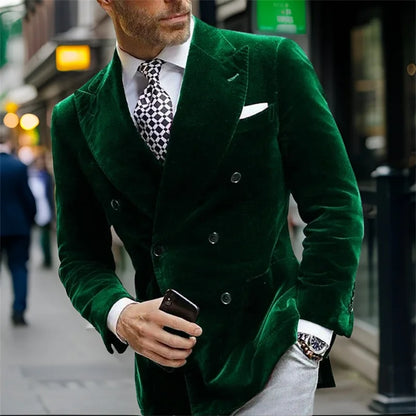Men's velvet double breasted blazer