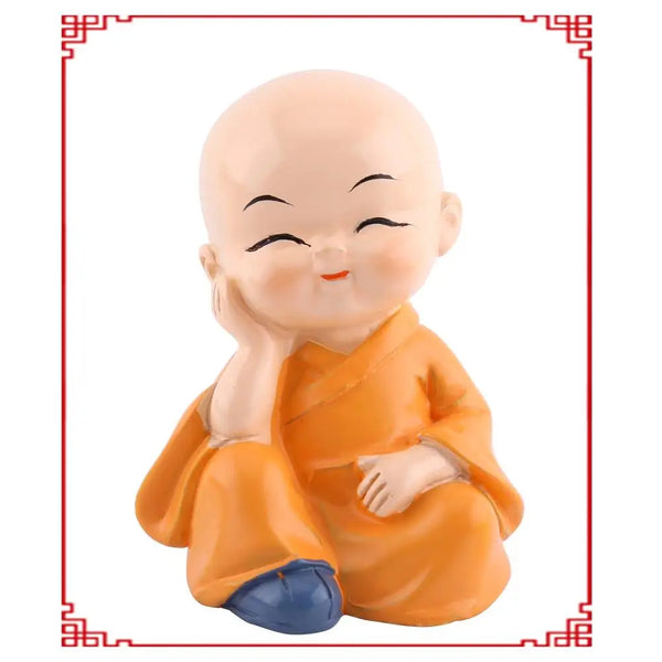 4 Mini Buddha Monks Resin Figurines