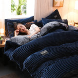 Coral Fleece Winter Warm Bedding Set