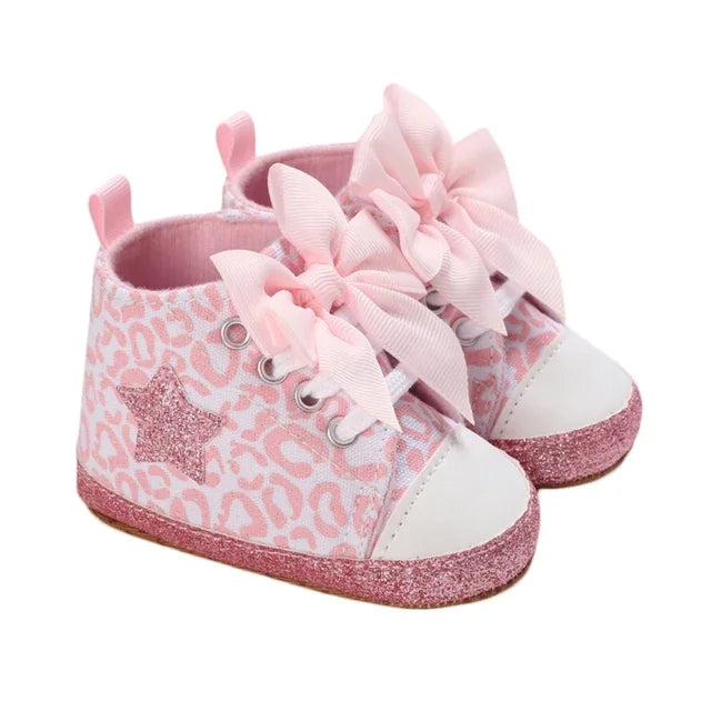 Leopard star printed baby shoes