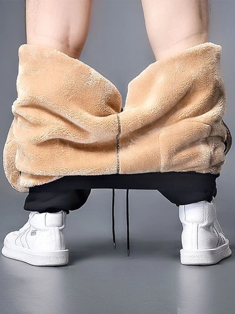 Men's Warm Plush Casual Cargo Pants