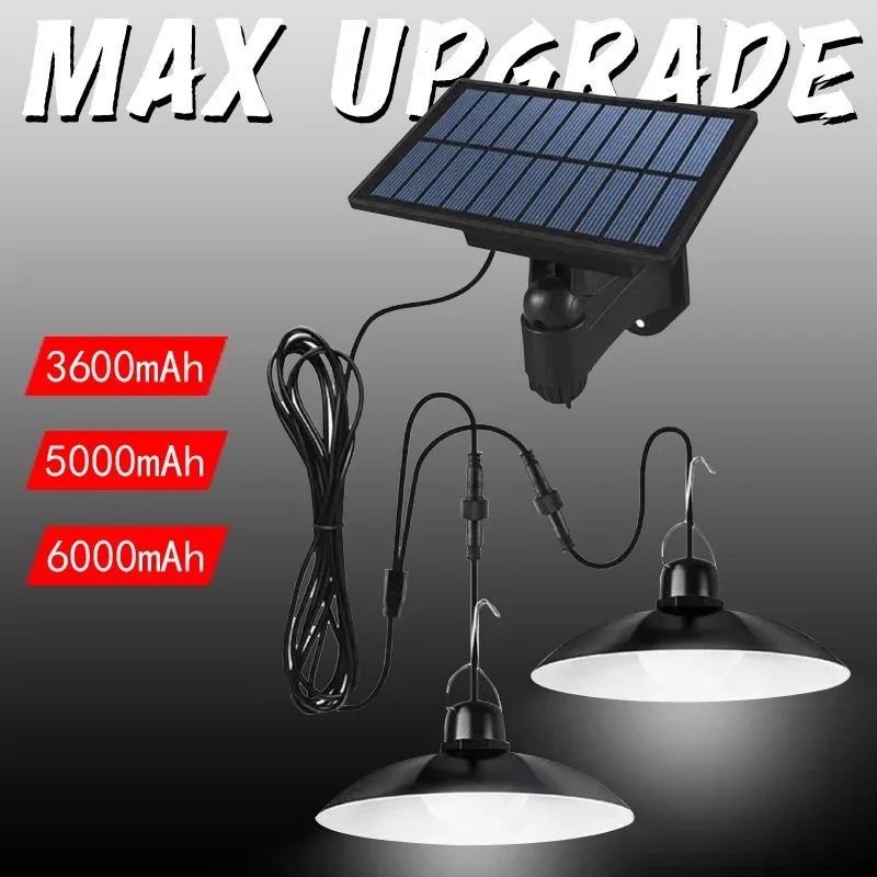 Solar pendant light with remote control