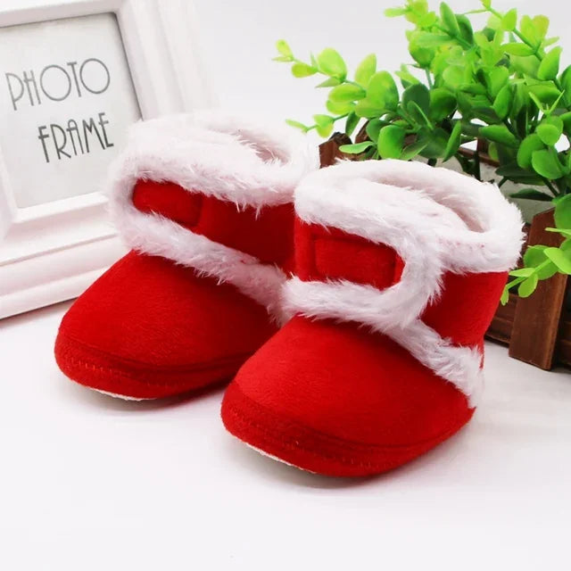Soft sole fur snow boots