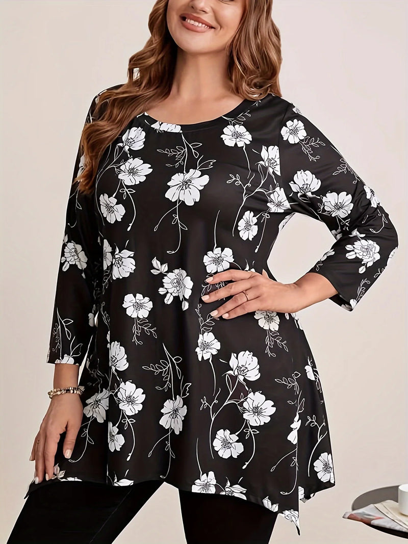 Women's Plus Size Floral Print Blouse