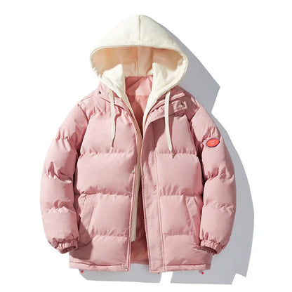 Hooded parkas casual thicken warm jacket