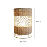 Retro Hand-woven Rattan Floor Lamp