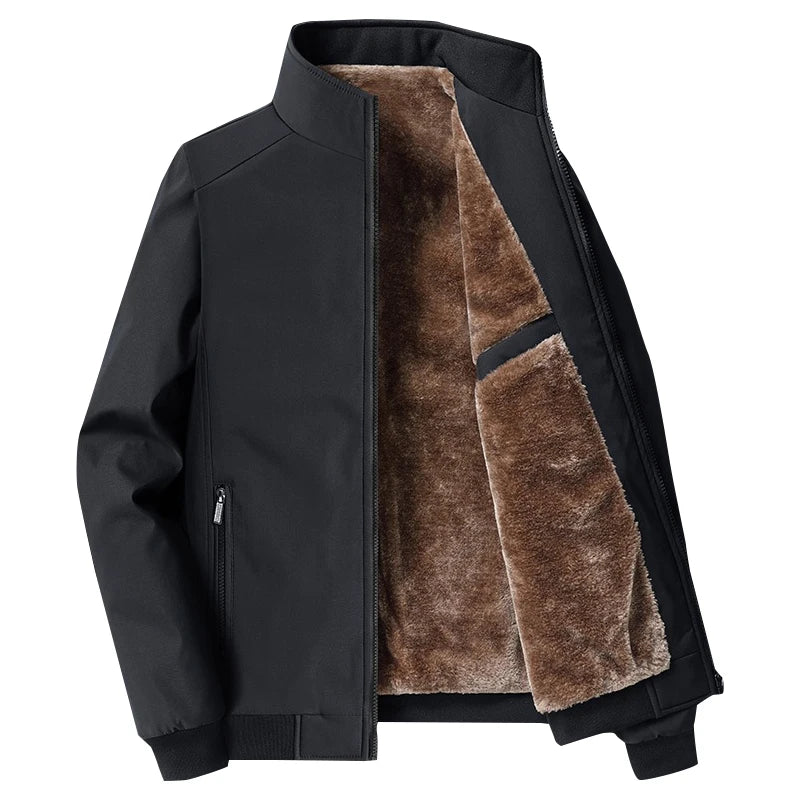 Men's funnel neck zip up winter jacket