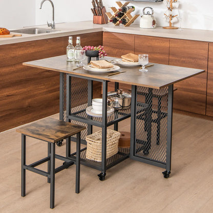 Foldable dining table set
