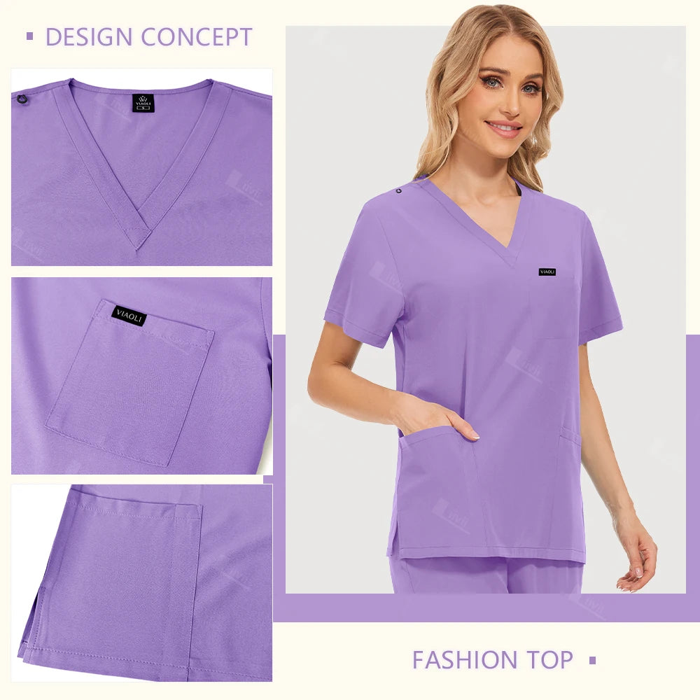 Surgical nurse uniform medical scrubs set