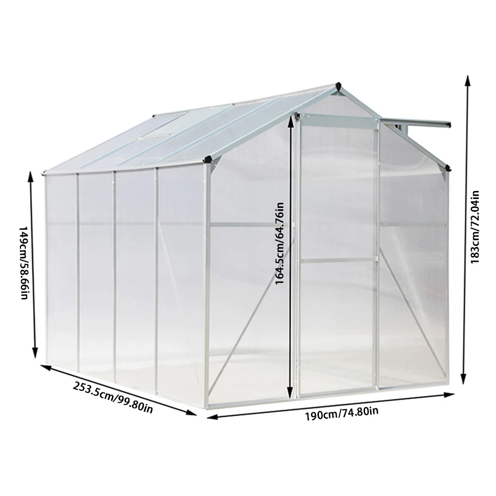 Polycarbonate rain gutter roof vent walk-in aluminum grow house