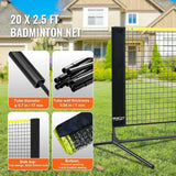 Adjustable 20ft Badminton & Volleyball  Set