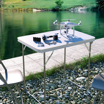 Portable aluminum folding table