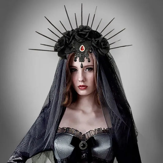 Gothic Architecture Halloween Rose Crown