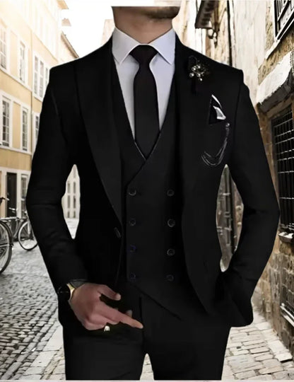 Men's peak lapel business 3piece blazer