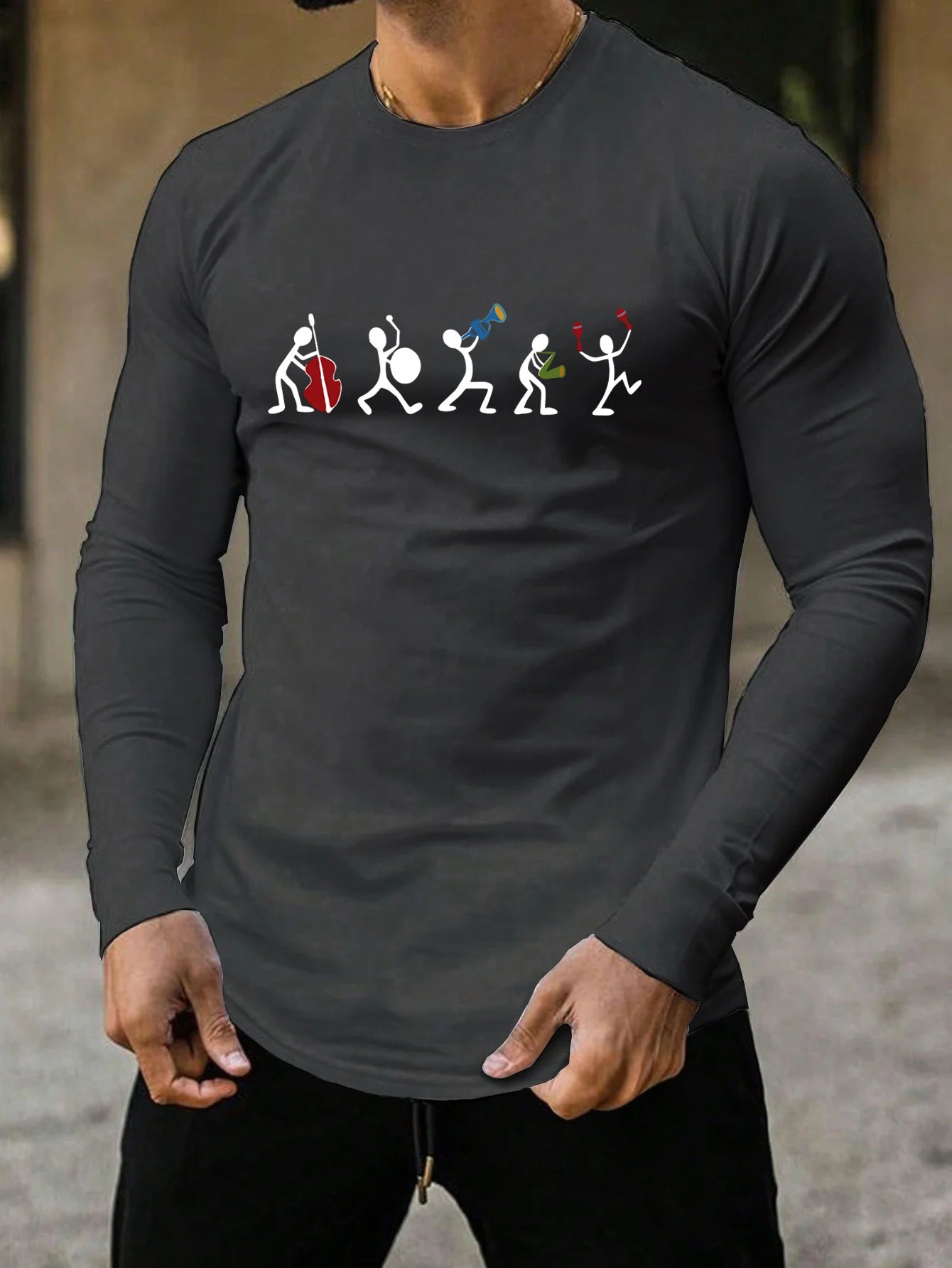 Trendy casual long-sleeved t-shirt