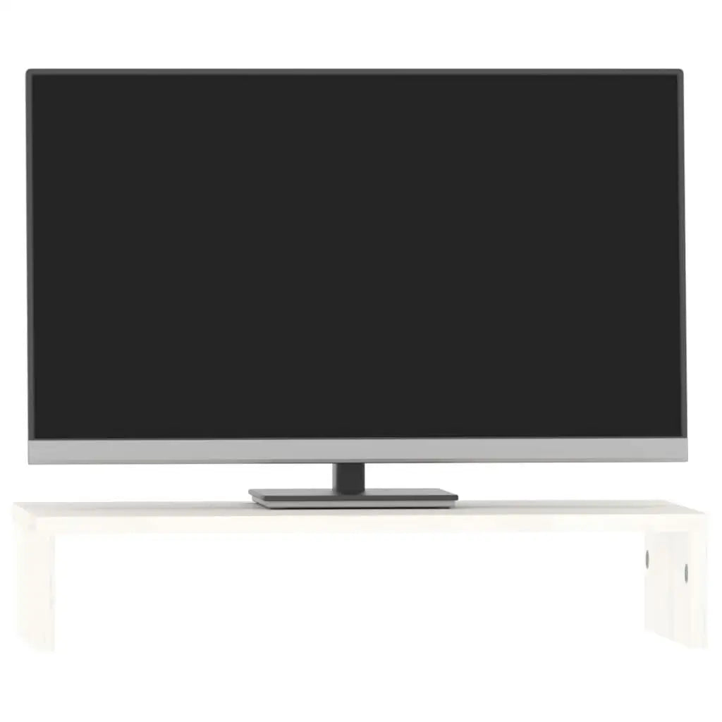 White pine monitor stand for computer & laptop