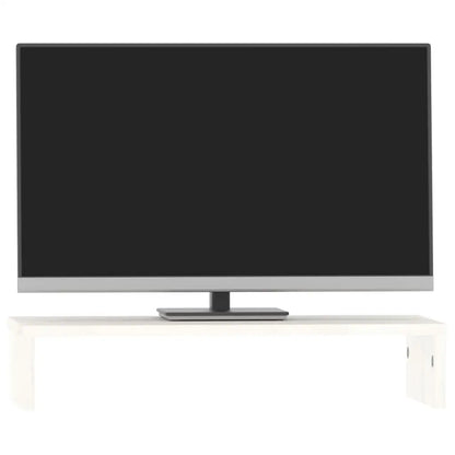 White pine monitor stand for computer & laptop