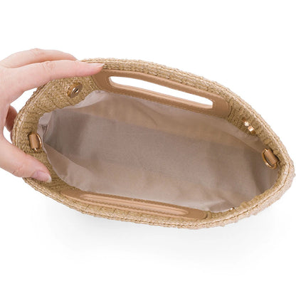 Women's straw woven raffia bag
