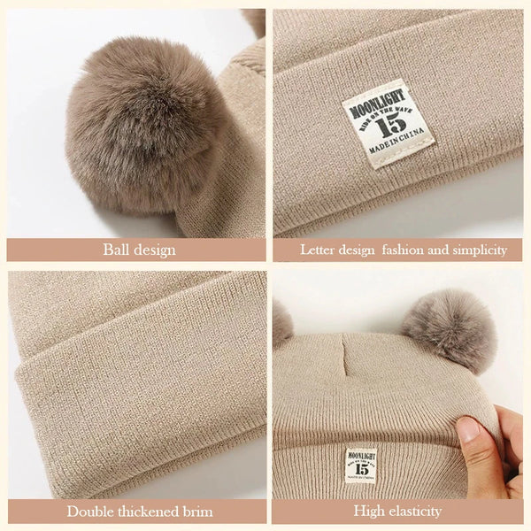 Baby Warm Knitted Hats with Pom