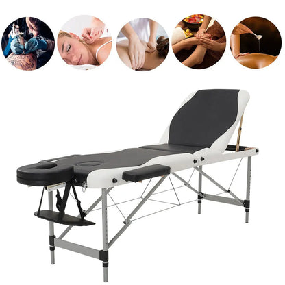 Leather upholstered adjustable massage bed
