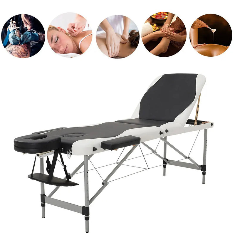 Leather Upholstered Adjustable Massage Bed