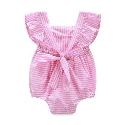 Cute baby girl stiped romper
